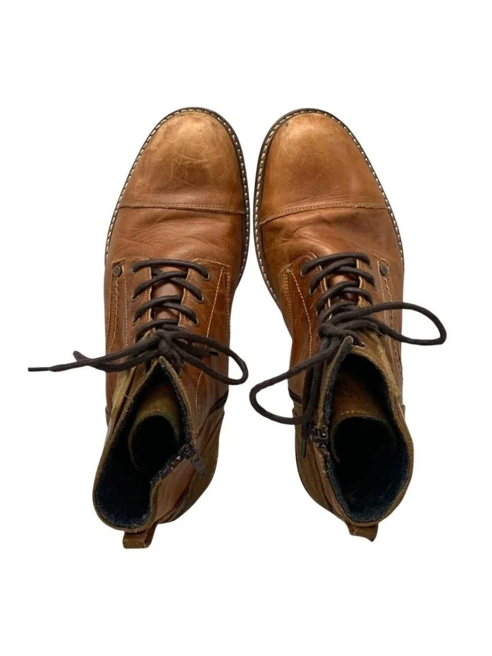 Bullboxer Kelden Leather Cap Toe Boots 9 42 Handmade in Portugal Lace-Up Ankle